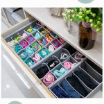 DIKARIYA Unterwäsche Organizer 4 Stück Aufbewahrungsboxen für Socken Sortierbox Kleiderschrank BH Organizer Ordnungssystem für Schubladen Faltbare Stoffbox Ordnungsbox für Dessous Krawatten Gray