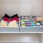 DIKARIYA Unterwäsche Organizer 4 Stück Aufbewahrungsboxen für Socken Sortierbox Kleiderschrank BH Organizer Ordnungssystem für Schubladen Faltbare Stoffbox Ordnungsbox für Dessous Krawatten Gray