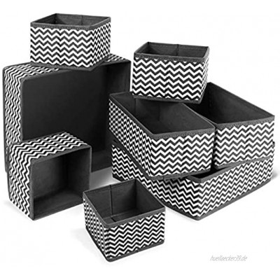 Faltbare Aufbewahrungsbox Stoff 8er Pack Aufbewahrungsbox für Schublade Schubladen-Organizer in Verschiedenen Größen Ordnungssystem Kleiderschrank Schrank-Organiser Schlafzimmer Storage Boxes