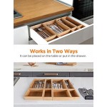 InnoGear 8 Stücke Schubladen Ordnungssystem Bambus Schminktisch Organizer aus 3 Größen für Büro Schlafzimmer Küche
