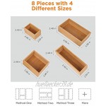 InnoGear 8 Stücke Schubladen Ordnungssystem Bambus Schminktisch Organizer aus 3 Größen für Büro Schlafzimmer Küche