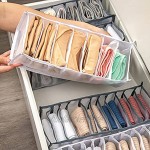 LQKYWNA Unterwäsche Schublade Organizer 3pcs Aufbewahrungsbox Schrank Organizer für BHS Höschen Socken transparente Gaze Faltbare Garderobenteiler Lagerung