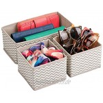 mDesign Stoffbox für Schrank oder Schublade – die ideale Stoff Aufbewahrungsbox – 12er-Pack: Acht kleine und vier große Boxen – flexibel verwendbare Schubladen Organizer – taupe Natur