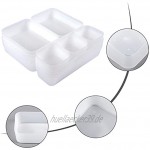Mebbay Schubladenorganizer Schreibtischschublade mit 4 verschiedenen Größen für Make-up Badezimmer Küche Schlafzimmer 19 Stück weiß