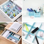 Schubladenteiler 16 Stück Verstellbare zur Aufbewahrung von Kleidung Kosmetika Bürobedarf Küchenutensilien Blau