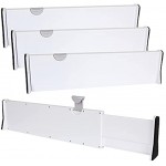 SHANQ 4 verstellbare Schubladeneinteiler 370 mm 540 mm erweiterbares Schubladen-Organizer-Set ausziehbare Schubladentrenner mit Schaumstoffkanten für Küche Schlafzimmer Schublade
