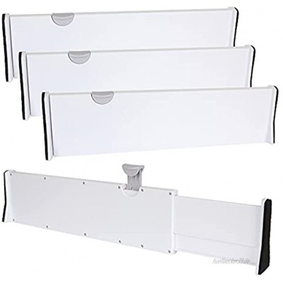 SHANQ 4 verstellbare Schubladeneinteiler 370 mm 540 mm erweiterbares Schubladen-Organizer-Set ausziehbare Schubladentrenner mit Schaumstoffkanten für Küche Schlafzimmer Schublade