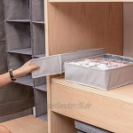 Umiwe 3 Stück Aufbewahrungsbox für Unterwäsche Bras Socken Faltbarer Schubladen-Organizer Wandschrank Unterwäsche Organizer Schubladenteiler Ordnungssystem für Kleiderschränke und Schubladen