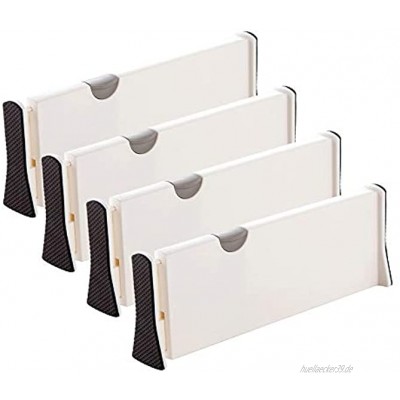 VLikeze Verstellbare Schubladenteiler 4 Stück Organizer Trenner erweiterbare Kommode Schublade Organizer Tablett Organizer mit kratzfesten Schaumstoffkanten