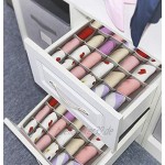 WoYu 2 Stück Aufbewahrungsboxen für Unterwäsche und andere kleine Zubehörteile 24 Zellen Faltbare Schubladenunterteilungen zum Aufbewahren von Socken Schals Büstenhalter