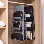 LXTaoler Hanging Handbag Purse Organizer 2 Stück 6 Taschen Staubdichter Aufbewahrungshalter Tasche Kleiderschrank Platzsparendes Organizersystem waschbar schwarz + grau