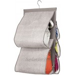mDesign 2er-Set Handtaschen Ablage – hängender Stoffschrank – Hängeaufbewahrung für bis zu 5 Taschen – clevere Aufbewahrung – grau