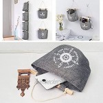 Voarge 4 Stück Wand Hängeorganizer Wandtaschen Baumwolle Aufbewahrungstasche Navy Stil Baumwolltasche für Schlafzimmer Büro Badezimmer 21 * 16cm Grau