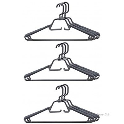 9 stabile Kleiderbügel drehbarer einklappbarer Haken Anti-Rutsch ausziehbare breite Auflage Kunststoff PP