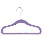 Basics – Kinder-Kleiderbügel beflockt rutschfest Violett 30Stück