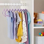 Basics – Kinder-Kleiderbügel beflockt rutschfest Violett 30Stück