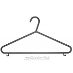 Basics– Kunststoff-Kleiderbügel mit seitlichen Haken und Steg für Anzughosen Schwarz 50Stück