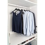 famy.Shop Kleiderbügel 50 Stück aus robustem Kunststoff f. Shirts Oberteile Blusen extra Länge 47cm schwarz