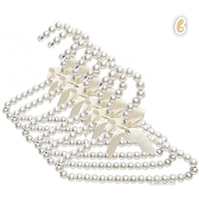 Generies Mini-Perlen-Kleiderbügel für Haustiere mit Kunstperlen elegant mit Schleife für Haustiere Hunde Katzen kleine Babys Kinder Weiß 6 Stück