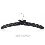 Hangerworld 10 Luxuriöse gepolsterte 43cm Satin Kleiderbügel Schwarz Weiß Gepunktet Für Oberteile
