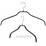 MAWA Kleiderbügel 10 Stück Platzsparende und rutschfeste Oberteilbügel für Hemden & Blusen 360° Drehbar Hochwertige Antirutsch-Beschichtung 41 cm Schwarz