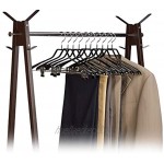 Relaxdays Klammerbügel 10er Set Kleiderbügel für Kostüme gummiert aus Metall rutschfest platzsparend 42 cm schwarz