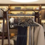 Relaxdays Klammerbügel 10er Set Kleiderbügel für Kostüme gummiert aus Metall rutschfest platzsparend 42 cm schwarz