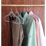 Utopia Home Premium rutschfeste Kleiderbügel aus Samt [50er-Pack] Strapazierfähige Kleiderbügel aus Samt mit Krawattenhalter Stark Platzsparende Kleiderbügel für Hemden Jacken Kleider Grau