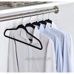 WDong rutschfeste beflockte Samthänger platzsparende 360 ° -Drehhaken Starke und langlebige Kleiderbügel für Mäntel Hosen Jacken Hosen und Kleidungsstücke schwarz 30 Stück