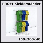150x200x40 Profi Kleiderständer Garderobe 150cm Kinderzimmer Metall Stabil P150R