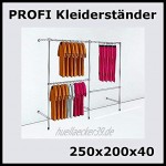 250x200x40 Profi Kleiderständer Ankleidezimmer Garderobe Metall Silber P250R !!! Reststücke !!!
