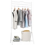 Kleiderständer Kleiderstange Garderobenständer mit Schuhablage Weiß Vintage Metall 176x90x44cm
