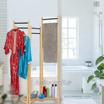 Relaxdays Kleiderständer 6 Kleiderstangen Kleiderablage HBT: 180 x 100 x 32 cm 15 kg Traglast klappbar Holz Natur