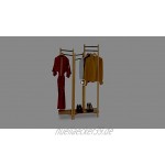 Relaxdays Kleiderständer 6 Kleiderstangen Kleiderablage HBT: 180 x 100 x 32 cm 15 kg Traglast klappbar Holz Natur