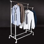 TecTake® Kleiderständer Wäscheständer Garderobenständer auf Rollen ausziehbar