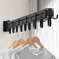 TuCao Multifunktionsdrehbarer Kleiderständer 60 cm schwere Wandhalterung aus Eisen mit 21 Haken Kleiderstange für Schrankaufbewahrungsorganisator perfekt für Waschküche Schlafzimmer