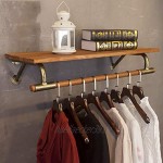 Vintage Kleidung Mantel-Anzeigen-Regal Kleiderstange an der Wand befestigten Kleidungsstück Rack Kleiderständer mit Holzregal for Haushalt Gewerbe Eisen-Basis Size : 80×29×18cm