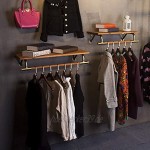 Vintage Kleidung Mantel-Anzeigen-Regal Kleiderstange an der Wand befestigten Kleidungsstück Rack Kleiderständer mit Holzregal for Haushalt Gewerbe Eisen-Basis Size : 80×29×18cm